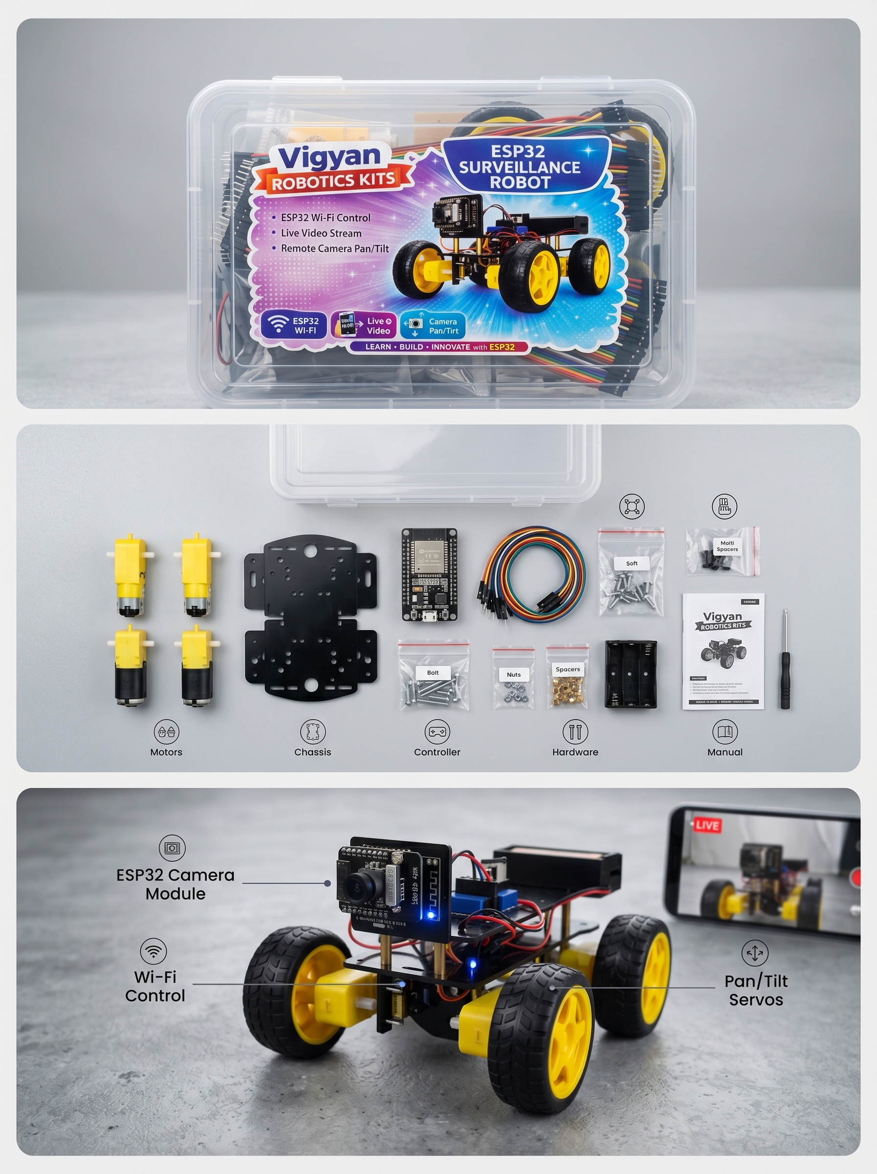 ESP32 Surveillance Robot Kit - Image 3