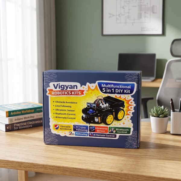 Multifunctional 5 in 1 DIY Smart Robot Car Kit