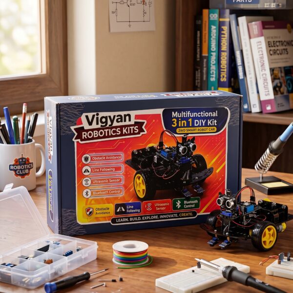 Multifunctional 3-in-1 DIY 2WD Smart Robot Car Kit