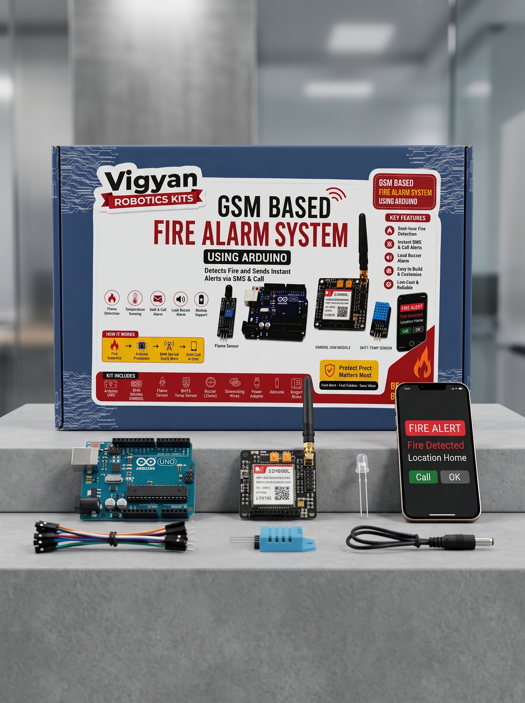 GSM Based Firm Alarm System DIY Kit